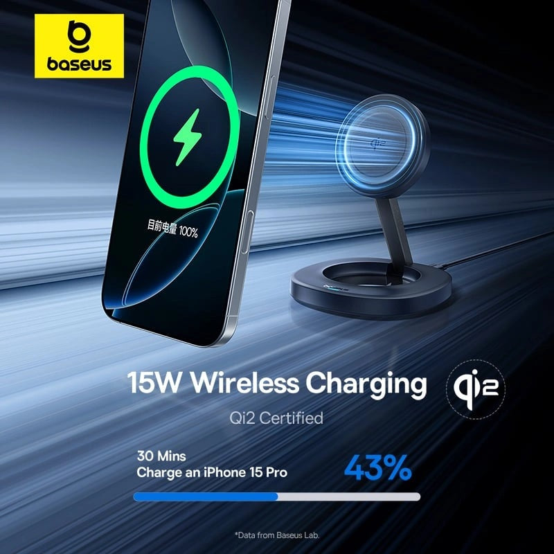 Baseus Charger Desktop Wireless 15W Qi2 Incl Cable+20W Charger ENERFILL FF11