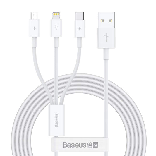 Baseus Cable Superior Series 3-in-1 1.5m White
