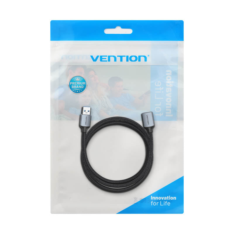 Vention IT Cable USB-A 3.0 M-F Extension Braided Aluminium 3.0m Grey CBLHI