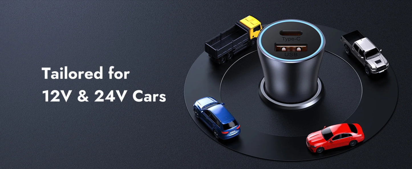 Baseus Car Charger C+C 60W Golden Contactor Max Dark GrayDuplicate