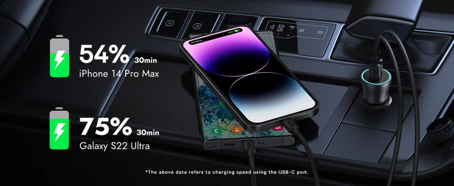 Baseus Car Charger C+C 60W Golden Contactor Max Dark GrayDuplicate
