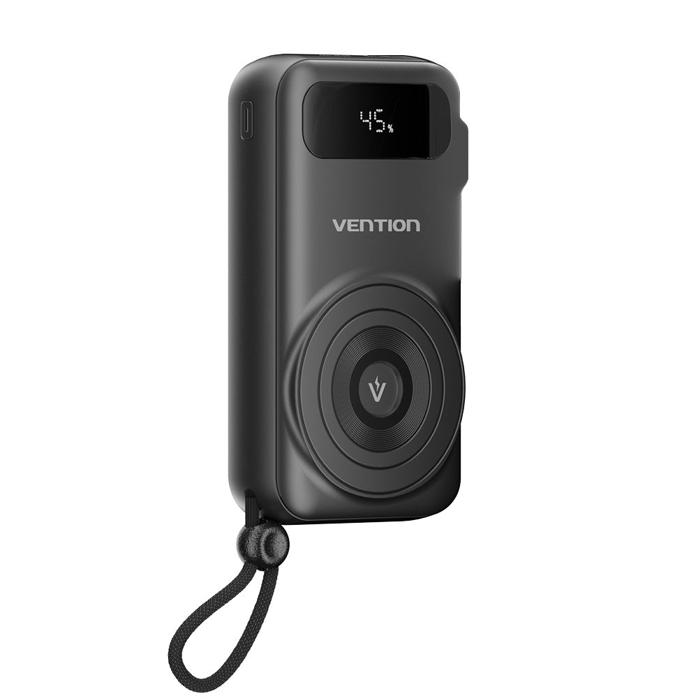 Vention Powerbank Wireless+Travel Charger 6in1 10000mAh Black FHXB0