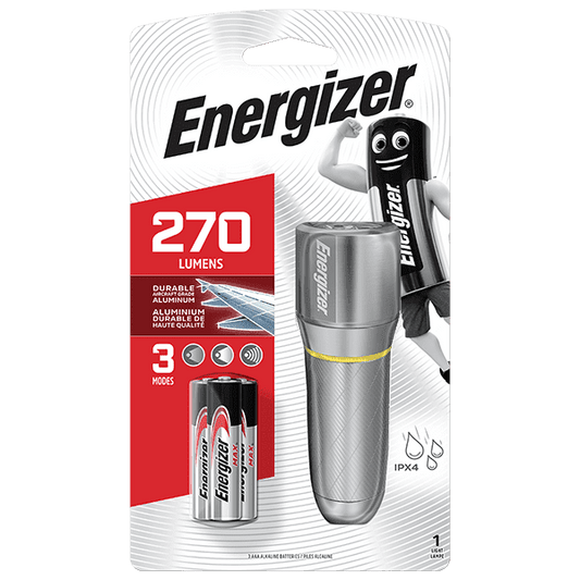 Energizer Vision HD Metal Torch Light 270 Lumens (3xAAA)