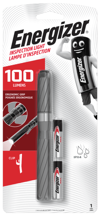 Energizer Metal Inspection Pen Torch Light 100 Lumens (2xAAA)
