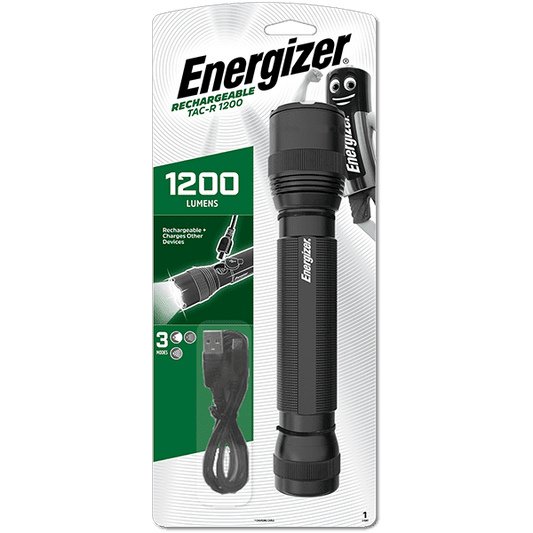 Energizer Tactical 1200 USB-C Rechargeable Torch Light 1200 Lumens IPX4 (Incl.USB Charging Cable)
