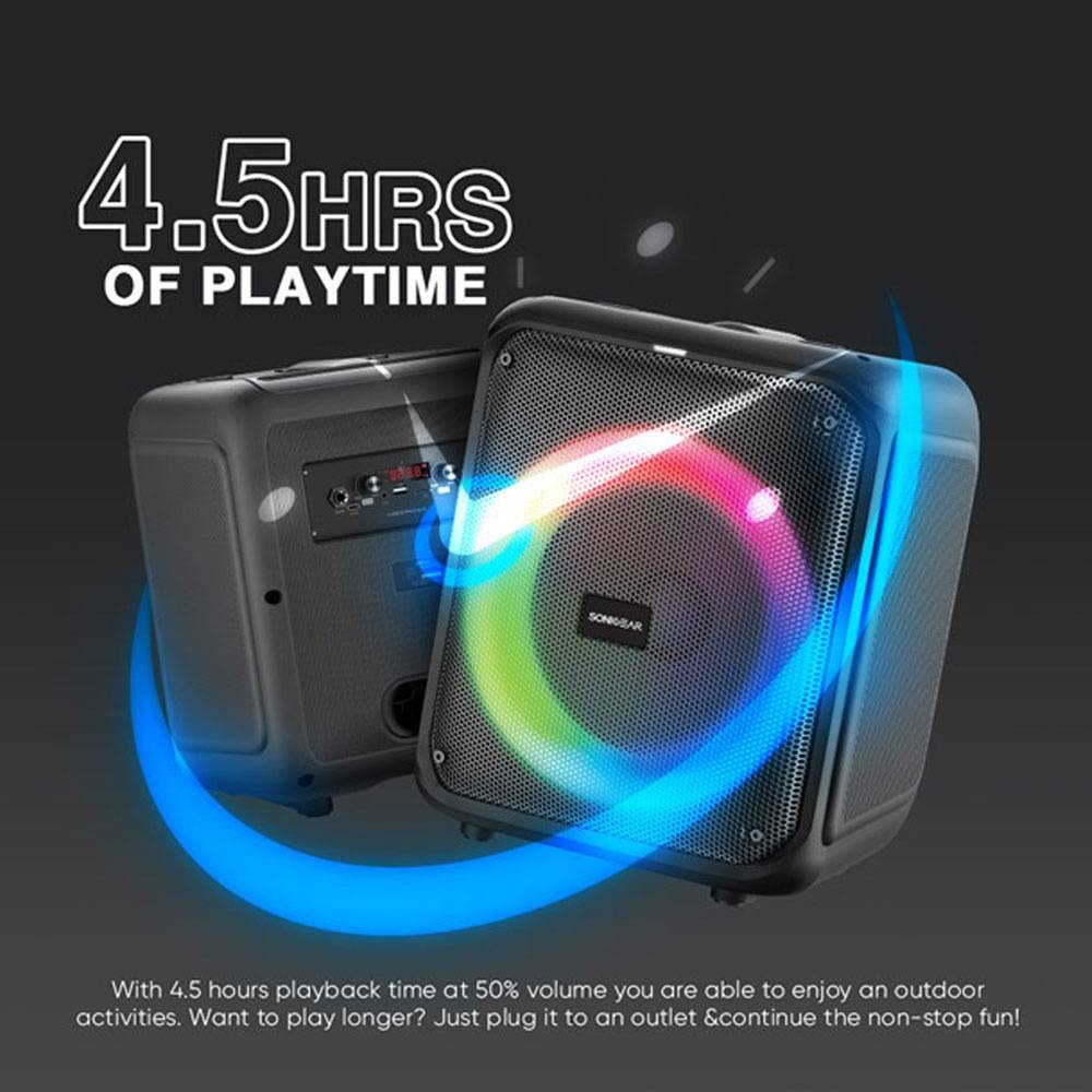 SonicGear AudioXPro600HD 90W Portable Karaoke Speaker BT/USB/FM with 1 Wireless Microphone