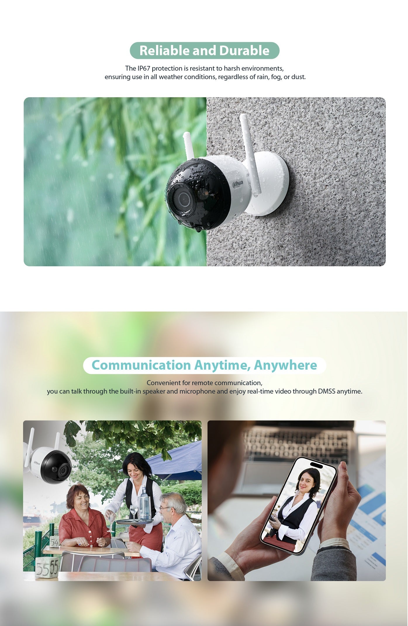 Dahua F4C-PV IP 4.0MP 2.8mm Wifi Bullet Dual Illumination