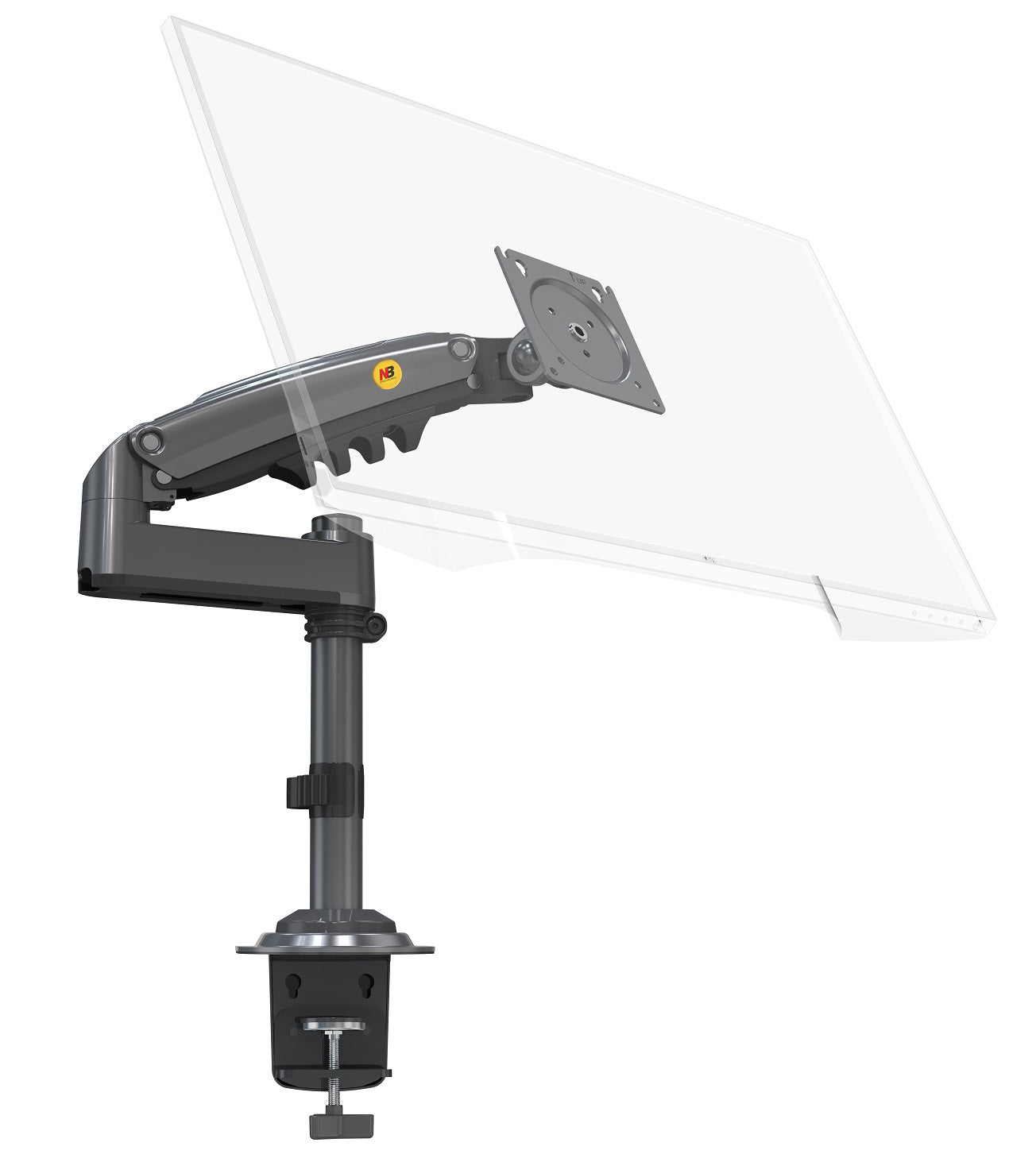 NBMounts H100 Single Arm Gas Desktop Monitor Mount