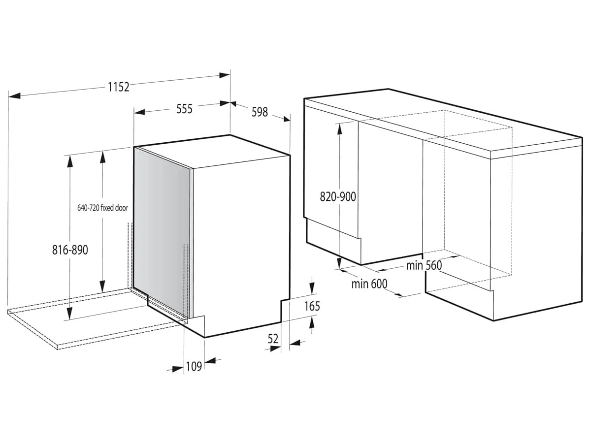 Hisense HV663C60 Fully Built-In Dishwasher