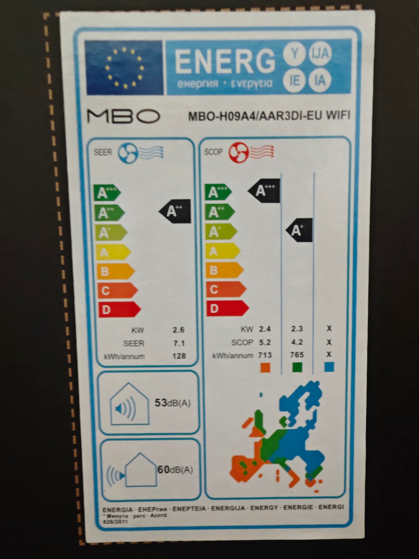 MBO H09A4/AAR3DI-EU Wi-Fi 9000BTU Air Conditioner Inverter A++ / A+++R32