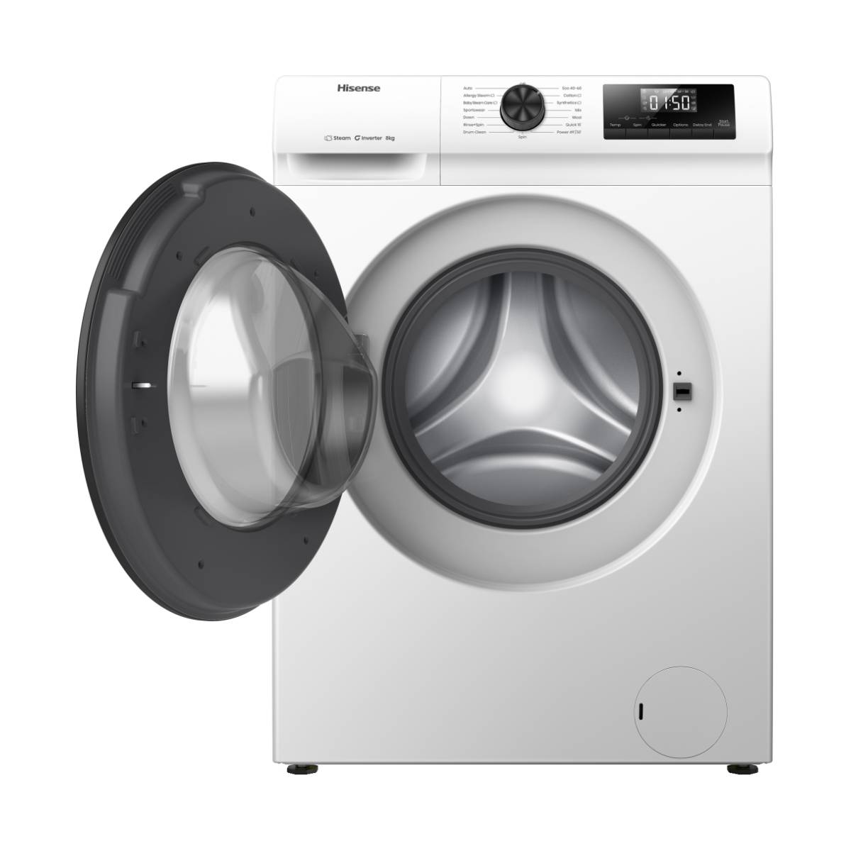 HISENSE WF1Q8041BW Washing Machine 8kg, with Steam, White