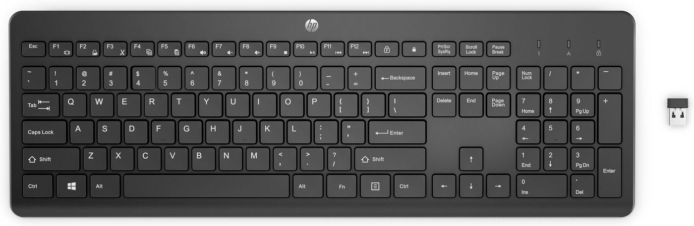 HP 3L1E7AA KEYBOARD 230 WIRELESS, STYLISH DESIGN WITH COMFORT IN MIND, EASILY ACTIVATES ALL 12 FUNCTION KEYS WITH JUST ONE CLICK, UP TO 16 MONTHS OF POWER, BLACK