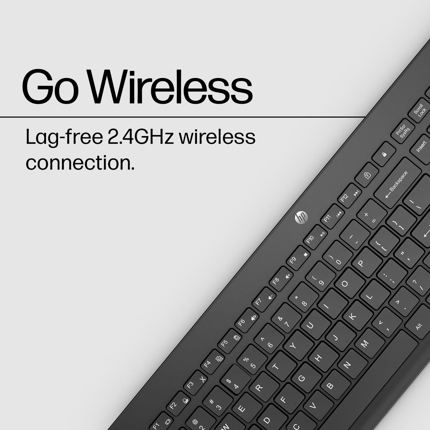 HP 3L1E7AA KEYBOARD 230 WIRELESS, STYLISH DESIGN WITH COMFORT IN MIND, EASILY ACTIVATES ALL 12 FUNCTION KEYS WITH JUST ONE CLICK, UP TO 16 MONTHS OF POWER, BLACK