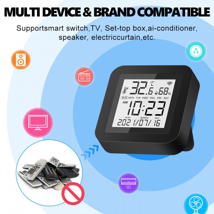 Tuya Smart Wifi IR Remote Control Universal Temperature Humidity Sensor For Air Conditioner Fan TV
