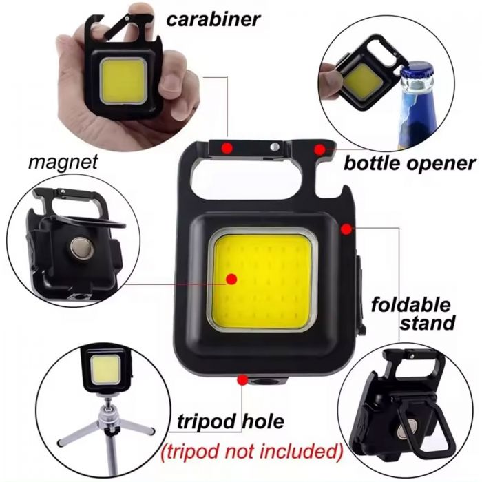 Mini Flashlight Led 800lm, 500mAh, Rechargeable Type C IP54