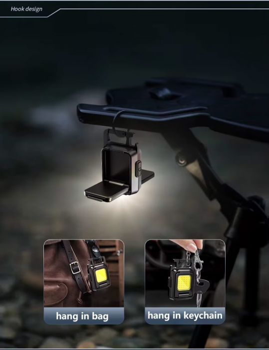 Mini Flashlight Double Sides COB Portable Torch Aluminum Body Type C IP54