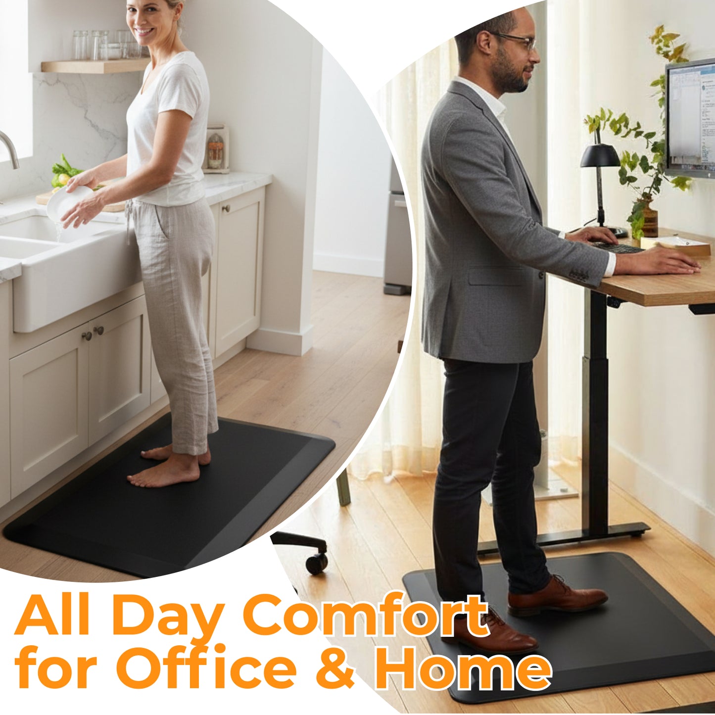 Lumivida STM02-5 Ergonomic Standing Mat Anti-Fatigue Shock Absorbion, Anti-Slip, Trip-Resistant, Waterproof
