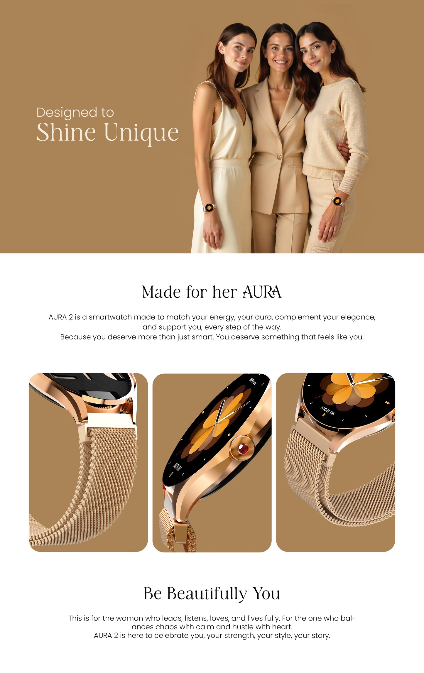 HiFuture Lifestyle SmartWatch AURA 2 Rose Gold