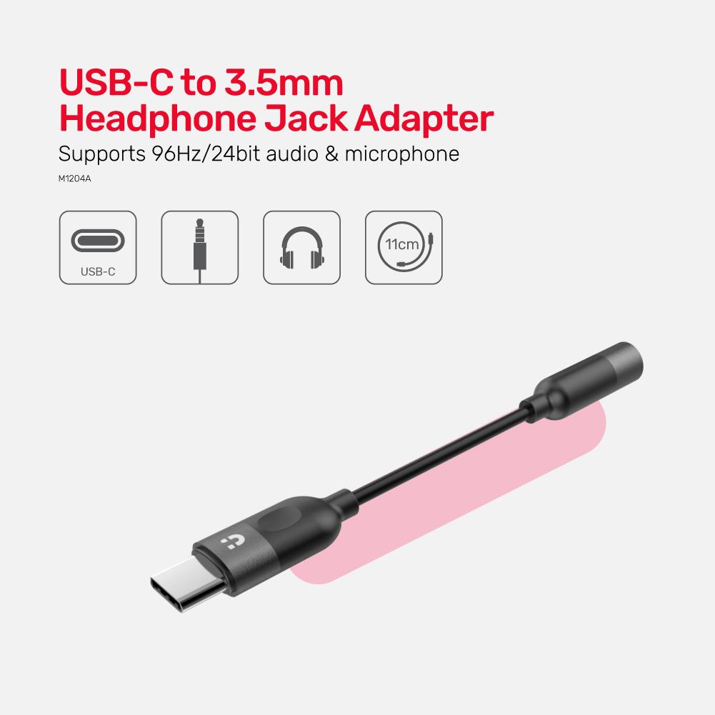 Unitek M1204A Type-C to 3.5mm Female Audio Cable 11cm