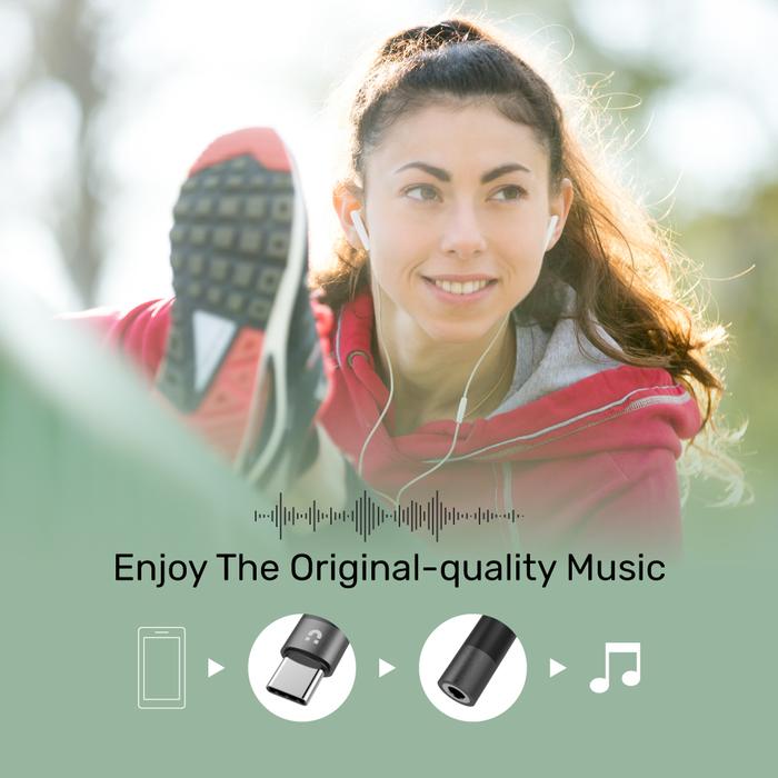 Unitek M1204A Type-C to 3.5mm Female Audio Cable 11cm