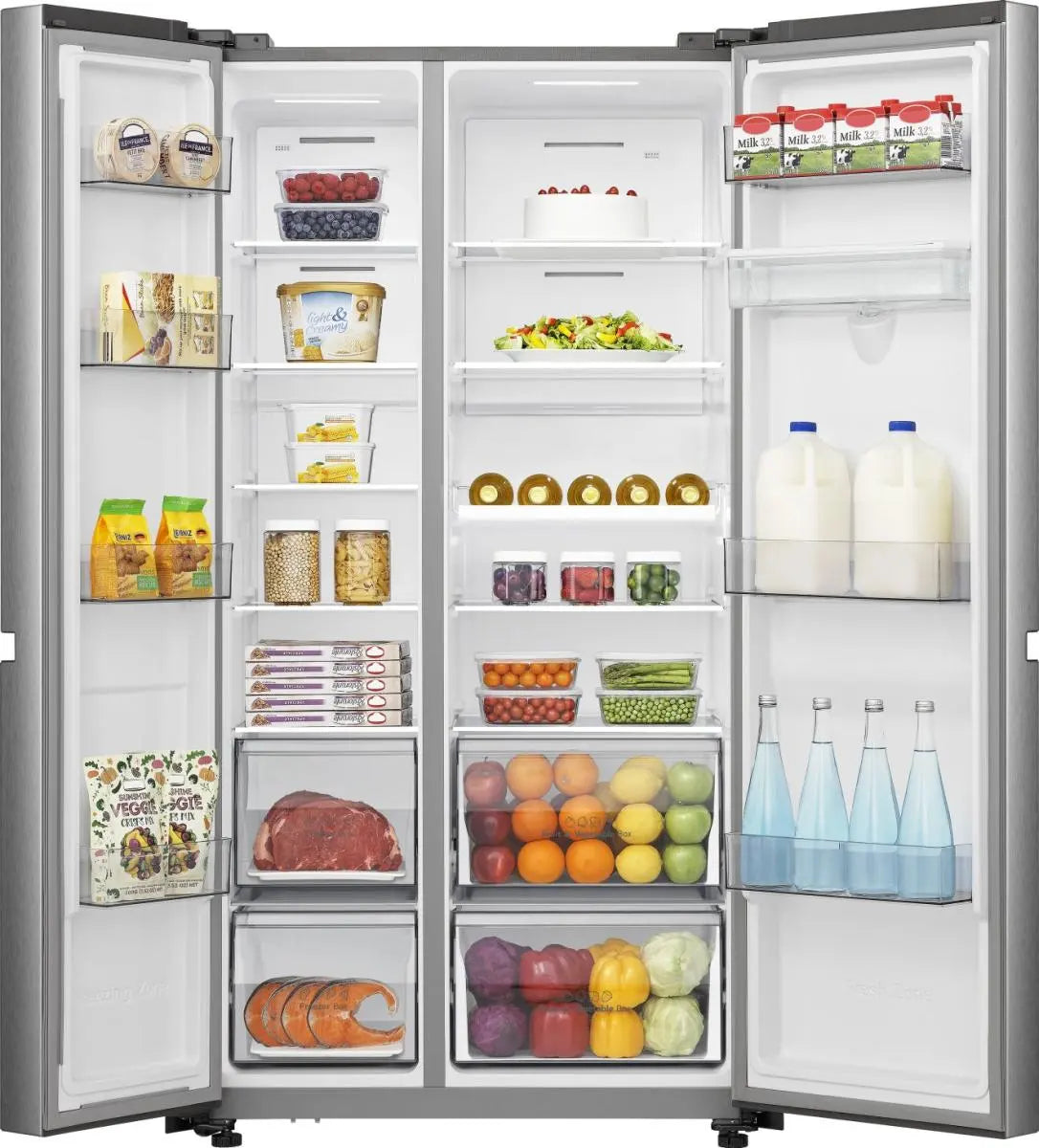 HISENSE RS840N4WCE Freestanding Side by Side refrigerator Grey 649 L