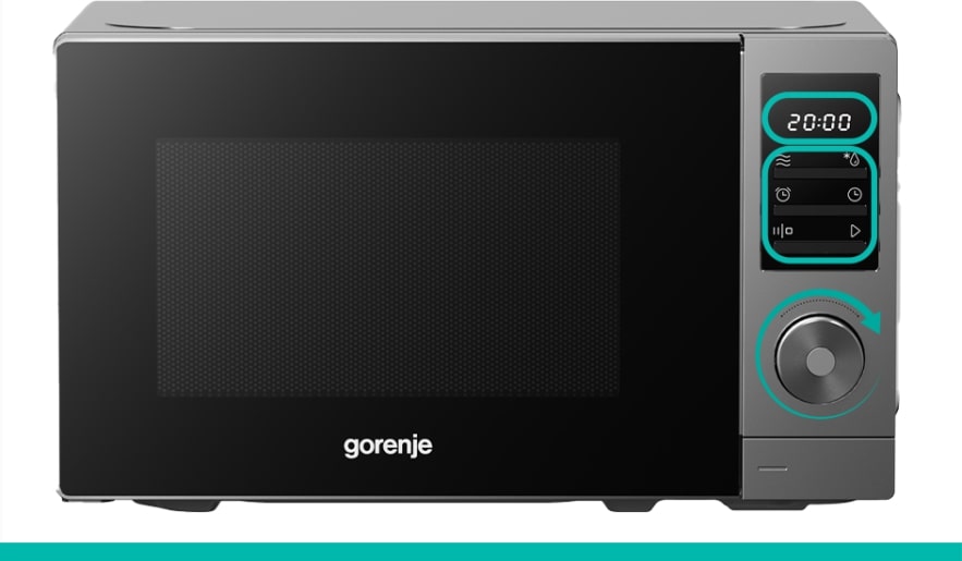 Gorenje Kitchen Microwave Oven 700W 20L 8 Programs Digital Screen MO20A3T4 Titanium