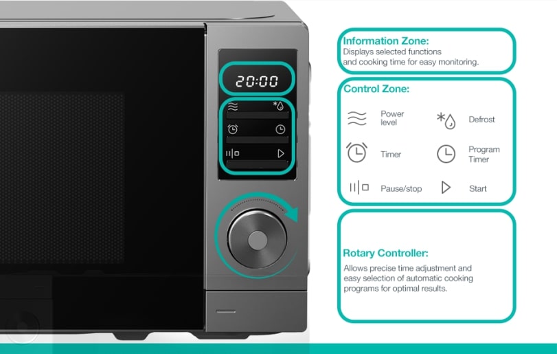 Gorenje Kitchen Microwave Oven 700W 20L 8 Programs Digital Screen MO20A3T4 Titanium
