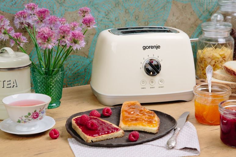 Gorenje T900RL Kitchen Toaster 1000W 2 Slots 7 Heating Levels Retro Ivory