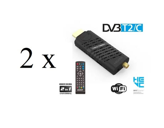 Offer 2 x EDISION NANO T265+ mini Terrestrial TV Receiver Decoder DVB-T2
