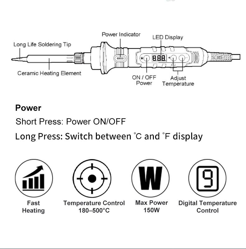 Proskit SI-253 Soldering Iron with Digital Temp.Control 150W