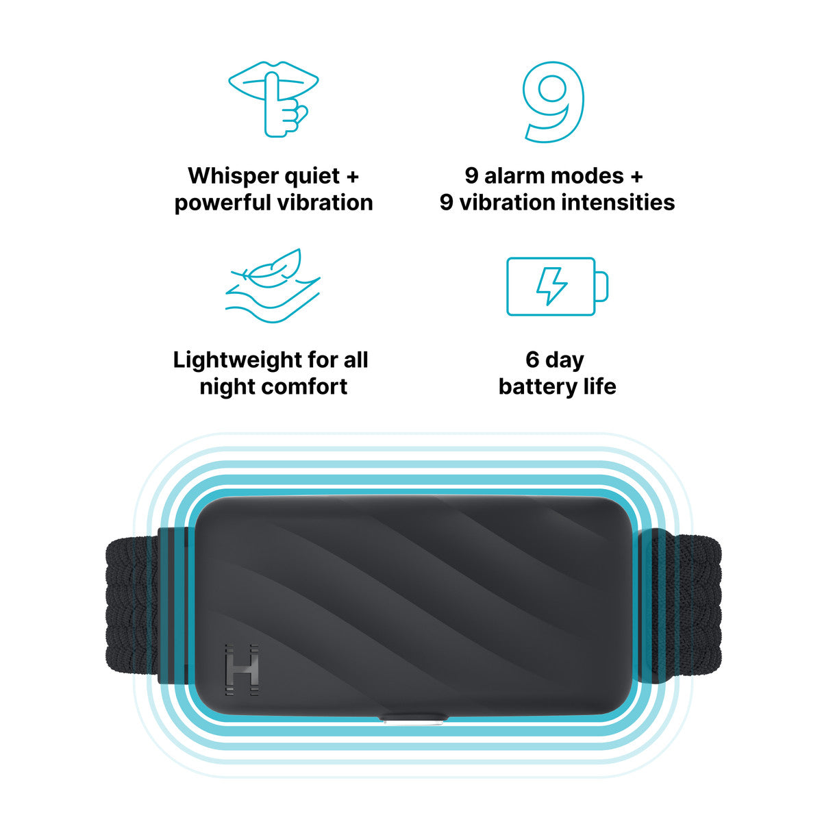 HoMedics SS-WB100BK-WW Wakeband Vibrating Alarm Wristband Black