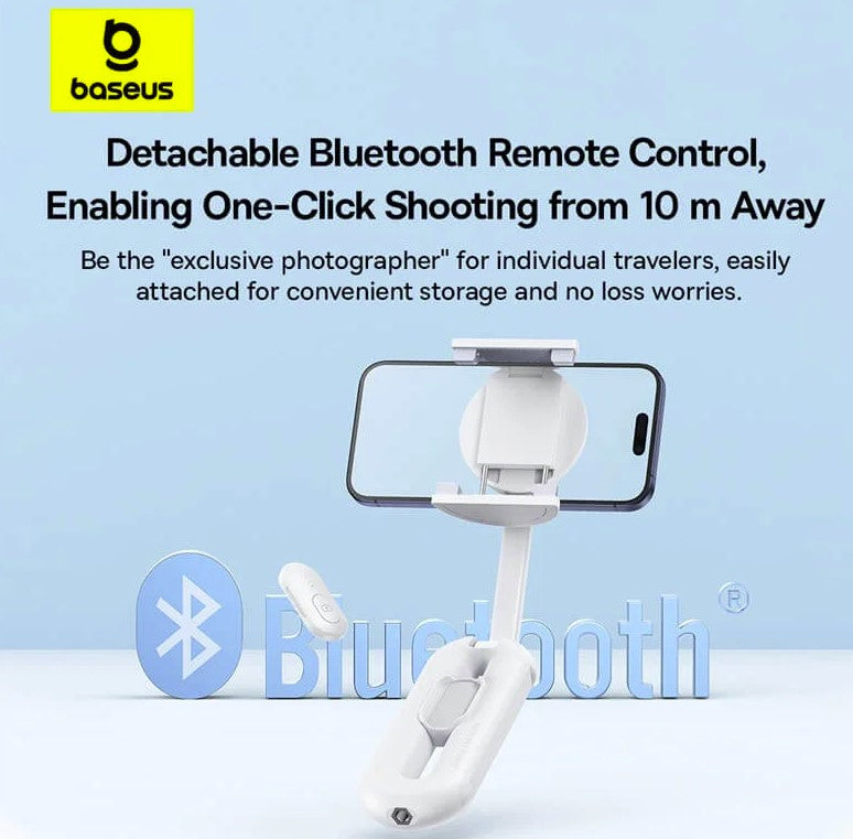 Baseus TechShot Series Aluminium Selfie Stick Extendable up to 61cm White