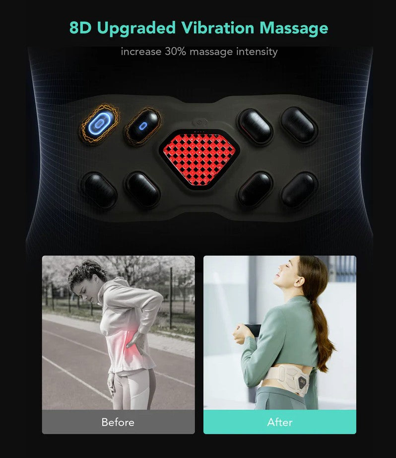 SKG Waist Massager Hot Compress-TENS-Vibration-Moxib & APP W9 Pro