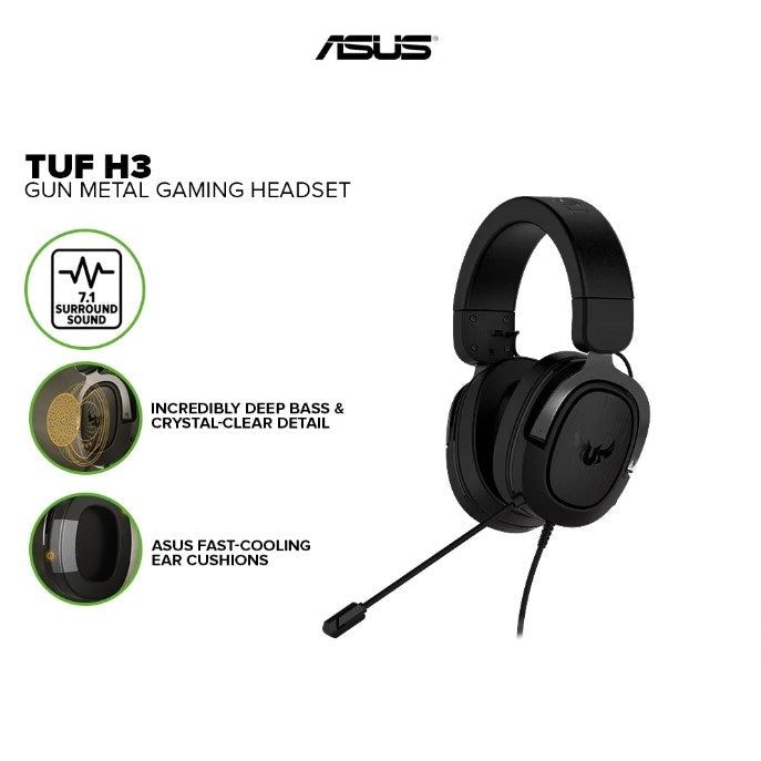 ASUS TUF GAMING H3 Gun Metal - Gaming Headset 3.5mm