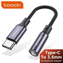 Toocki USB Type C 3.5 Jack Earphone Adapter USB C to 3.5mm Headphones AUX Audio Cable For Huawei P30 Xiaomi Mi 10 9 Es