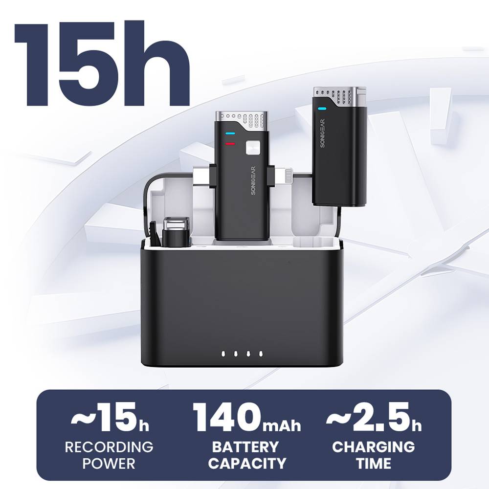 SonicGear WLM3000 DUO Wireless 2x Lavalier ClipOn Microphones