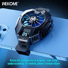 WEKOME Mobile Phone Heat Dissipator with Temperature Display, Gaming Cooling Radiator with Universal Back Clip for Mobile Phones