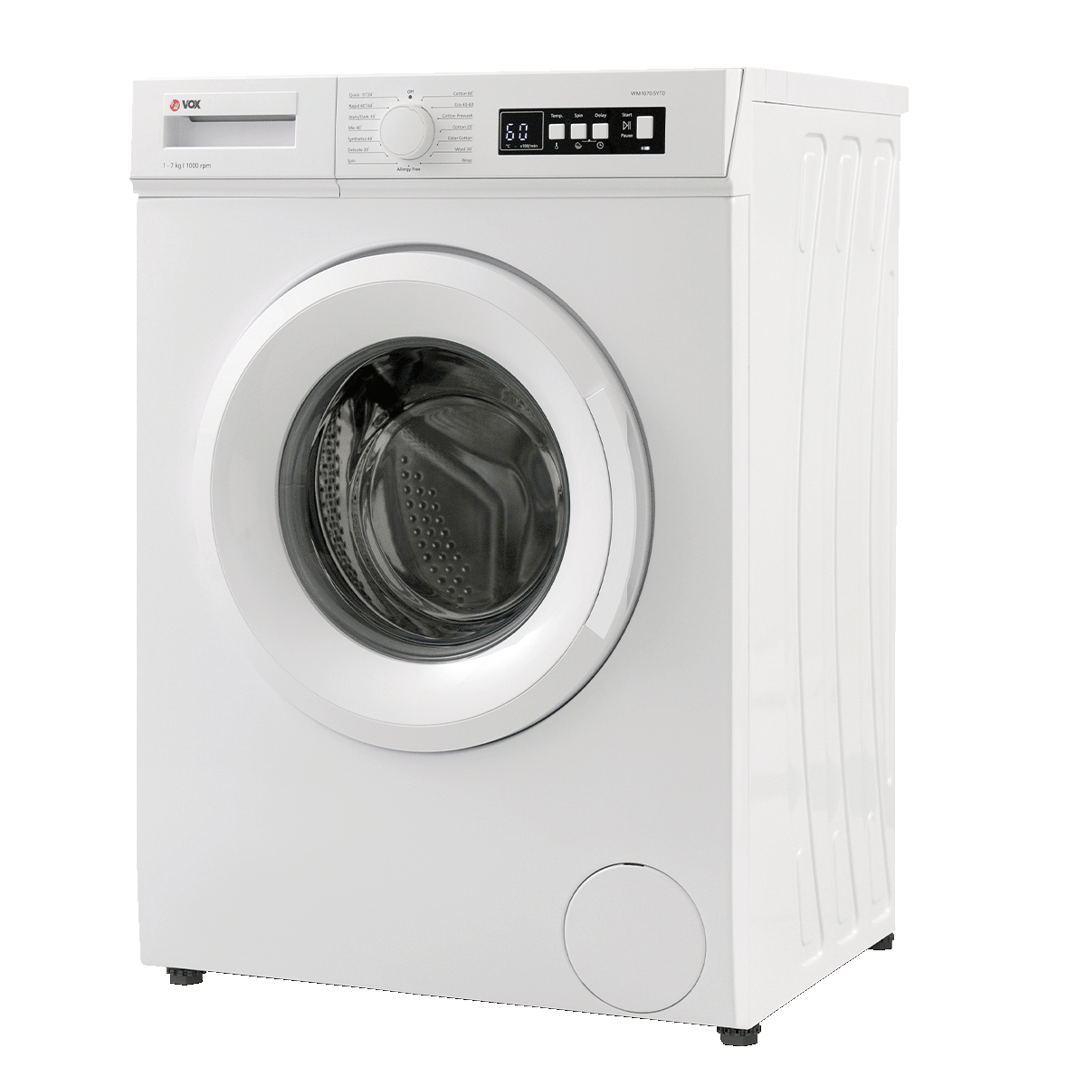 VOX WM 1070-SYTD WASHING MACHINE 7KG D 1000 RPM QUICK WASH 15 PROGRAMS WHITE