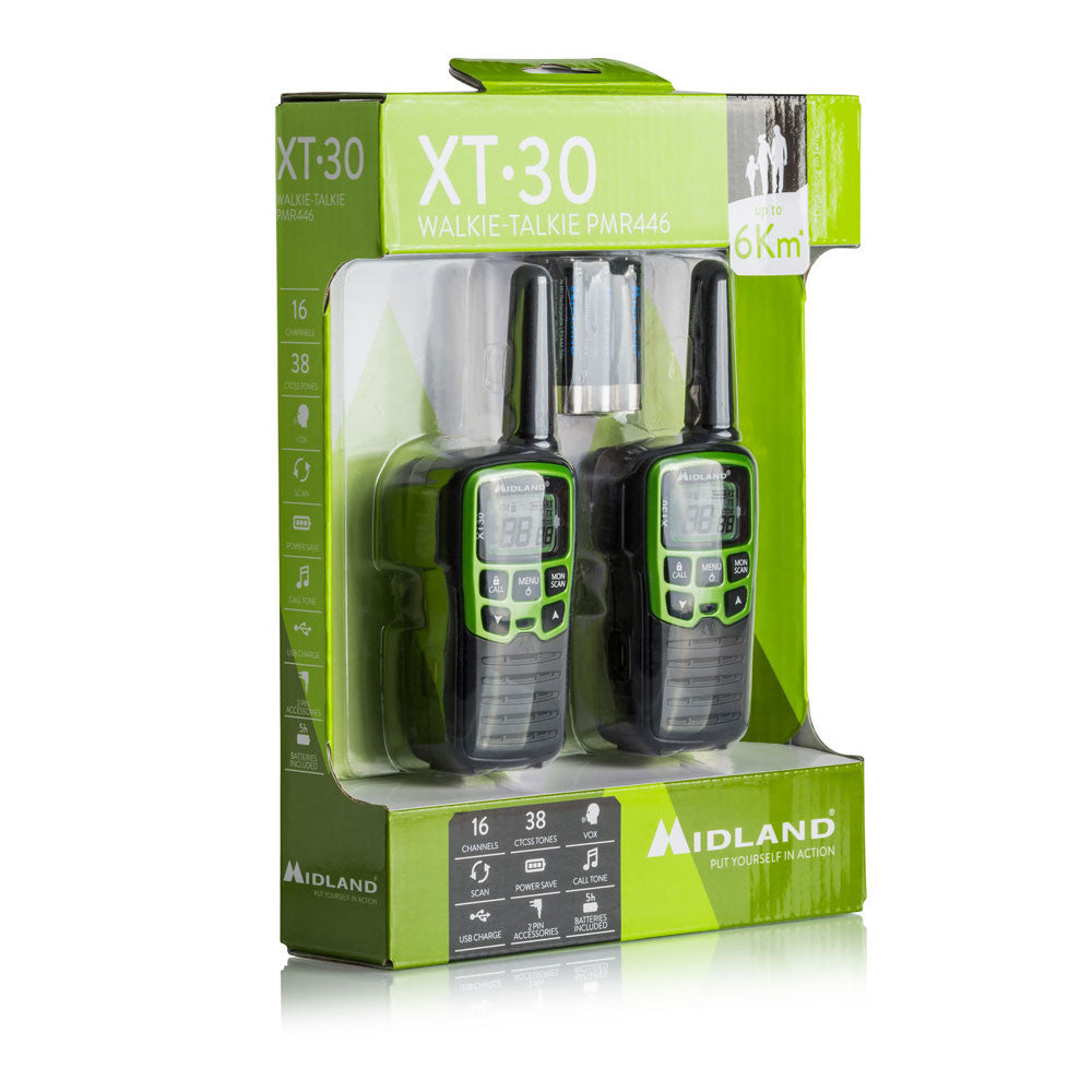 Midland XT30 Walkie Talkie with USB Charger (pair)