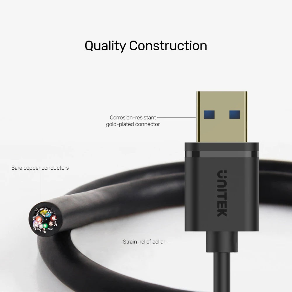 Unitek Y-C456GBK UCE USB-A 3.0 Extension Cable 0.5m