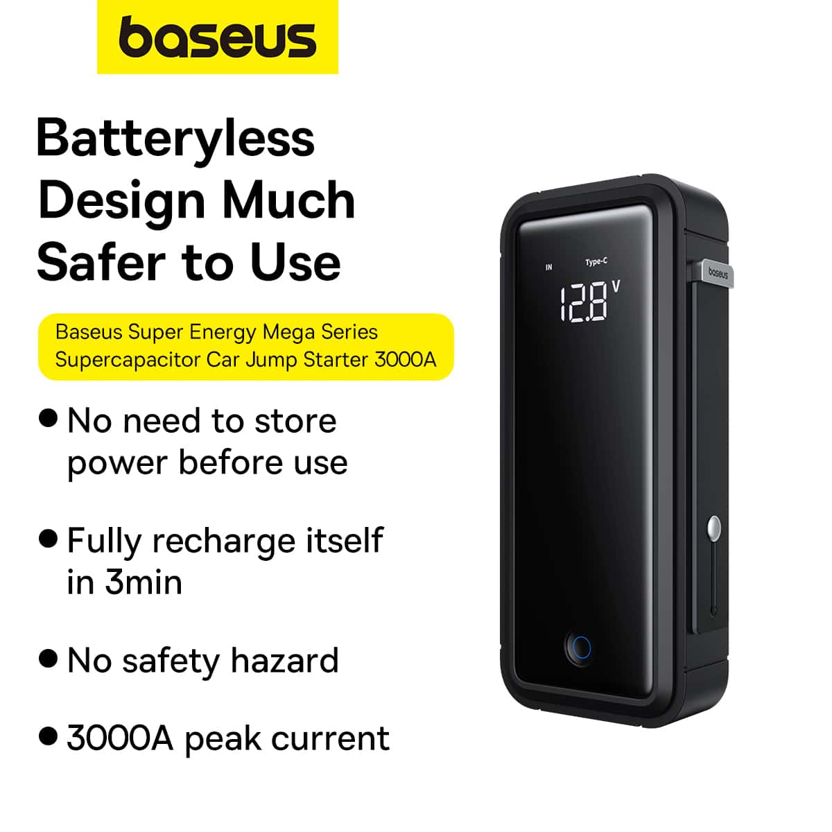 Baseus Car Jump Start Booster 3000A SUPERCAPACITOR