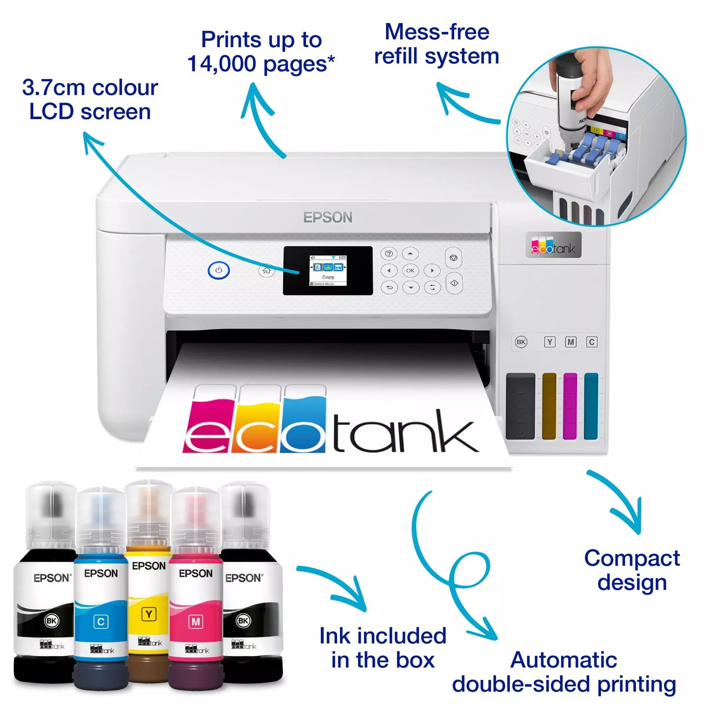 EPSON C11CJ63414 PRINTER ALL IN ONE INKJET COLOR HOME - OFFICE ITS L4266 A4 ECO TANK