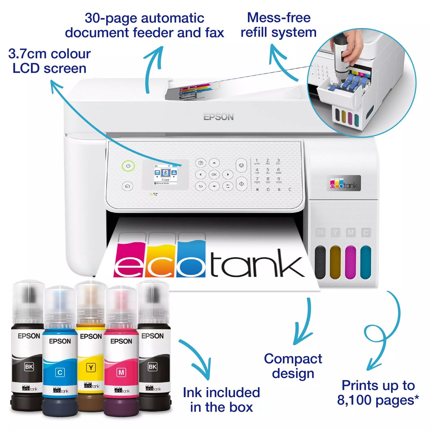 EPSON C11CJ65413 PRINTER ALL IN ONE INKJET COLOR BUSINESS ITS L5316 A4 ECO TANK