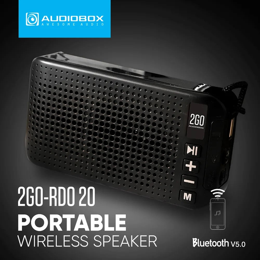 SonicGear AudioBox 2GO-RDO20 Portable Solar & USB Rechargeable FM Radio with Bluetooth & Torchlight