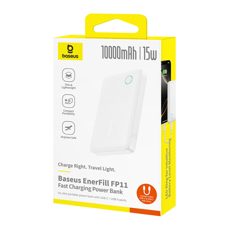 Baseus FP11 Powerbank 15W 10000mAh EnerFill White