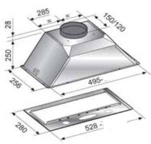 ELIT AIR Beetle Plus 60 Cabinet Mounted Hood, 800m³ 60cm