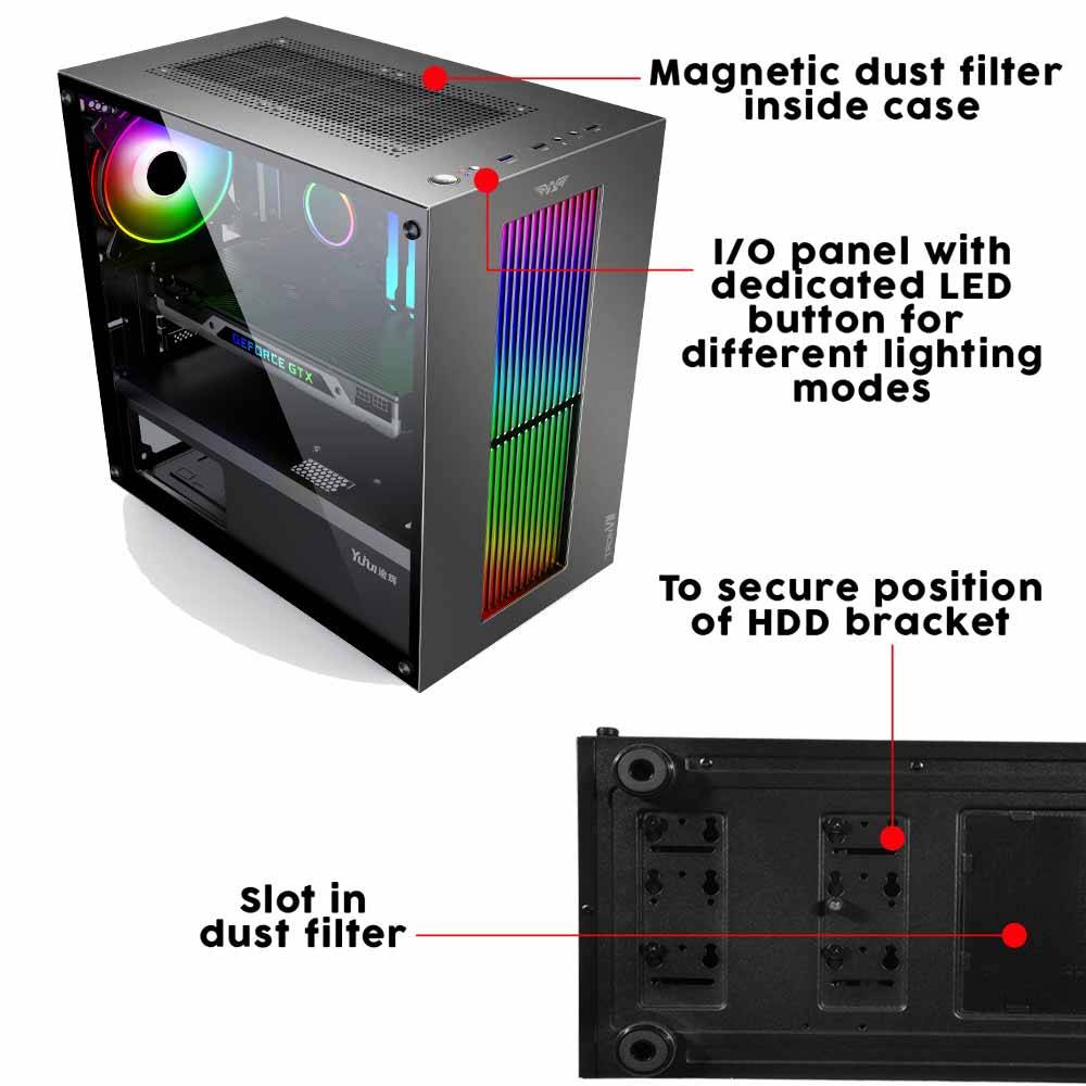 Armaggeddon TRON VII Micro ATX Gaming Case Black