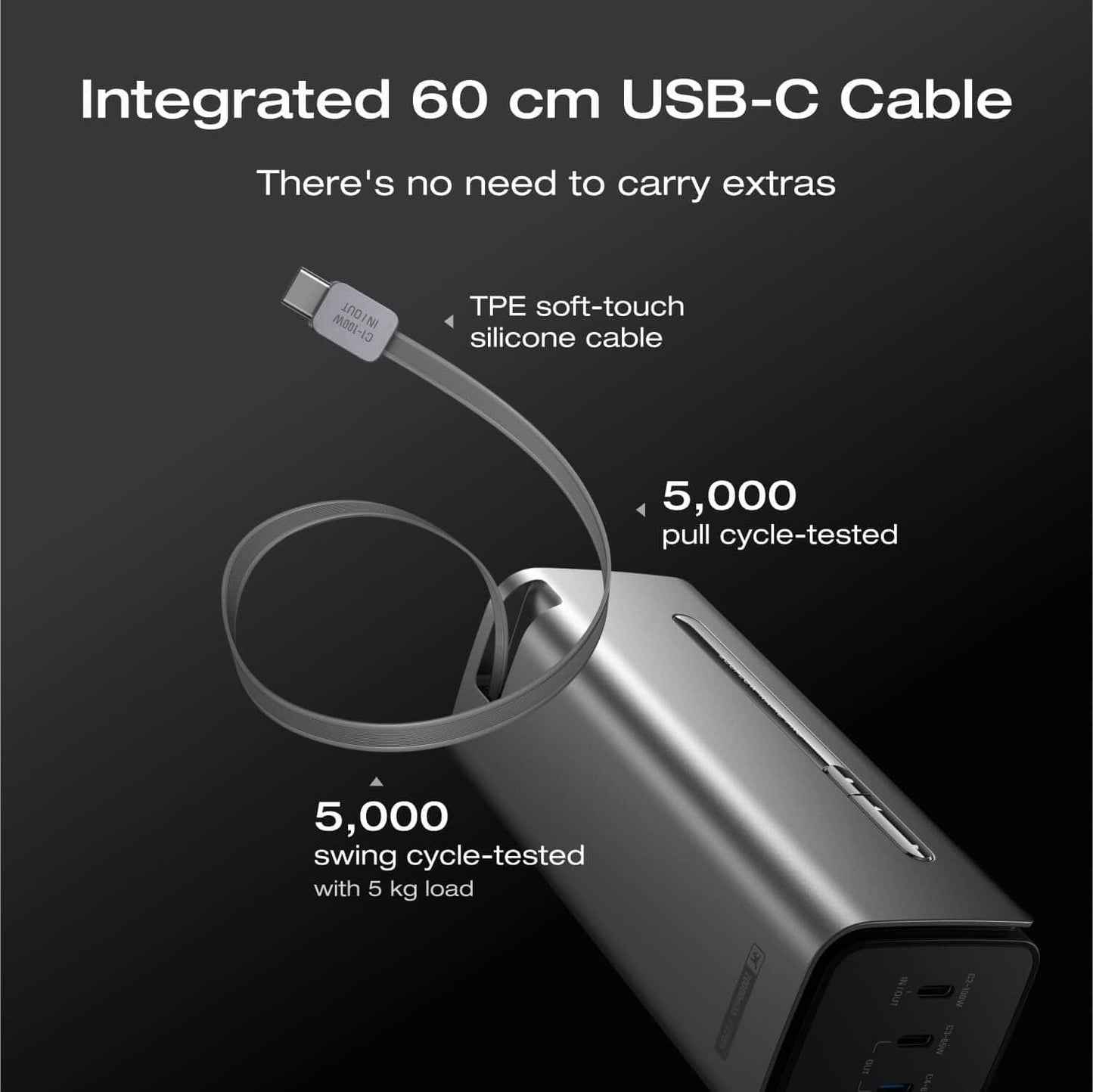 EcoFlow Charge Powerbank RAPID Pro 20000mAh 230W + 100W Built-in Cable Black
