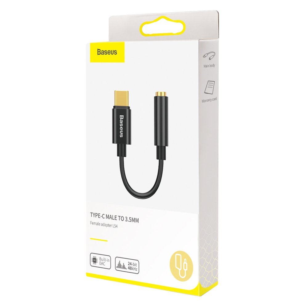 Baseus Type-C Male to 3.5mm Female Adapter L54 Bla