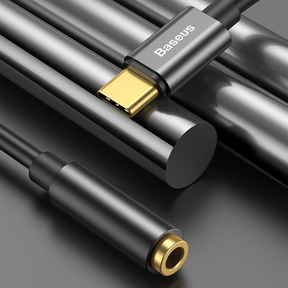Baseus Type-C Male to 3.5mm Female Adapter L54 Bla